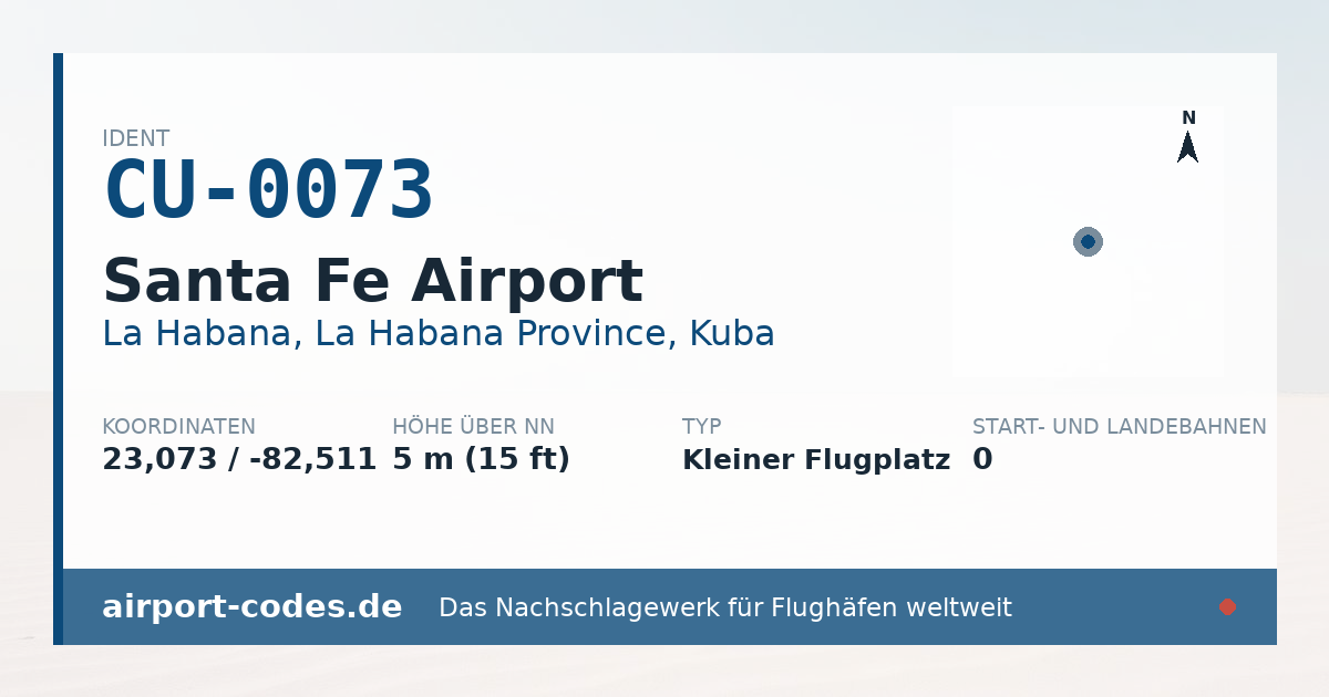 Generierte Übersichtsgrafik zum Flughafen Santa Fe Airport mit Codes, Koordinaten und Bahnenskizze