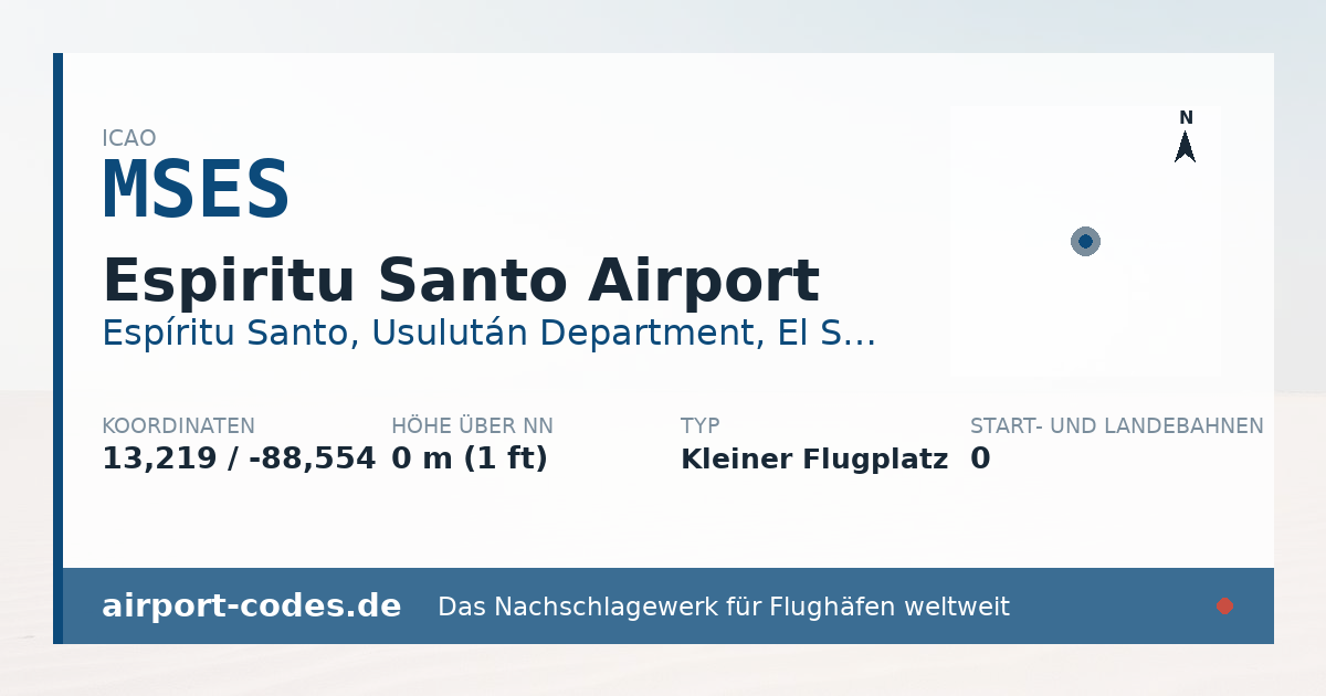 Generierte Übersichtsgrafik zum Flughafen Espiritu Santo Airport mit Codes, Koordinaten und Bahnenskizze