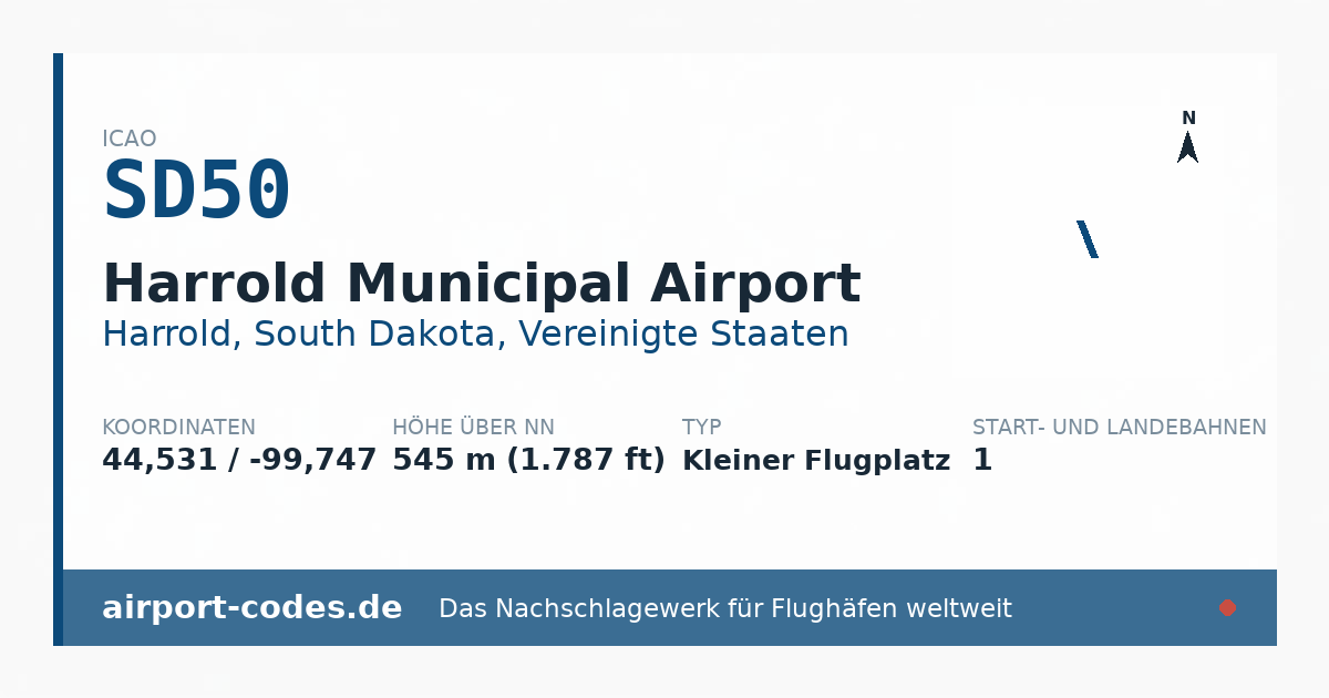 Generierte Übersichtsgrafik zum Flughafen Harrold Municipal Airport mit Codes, Koordinaten und Bahnenskizze