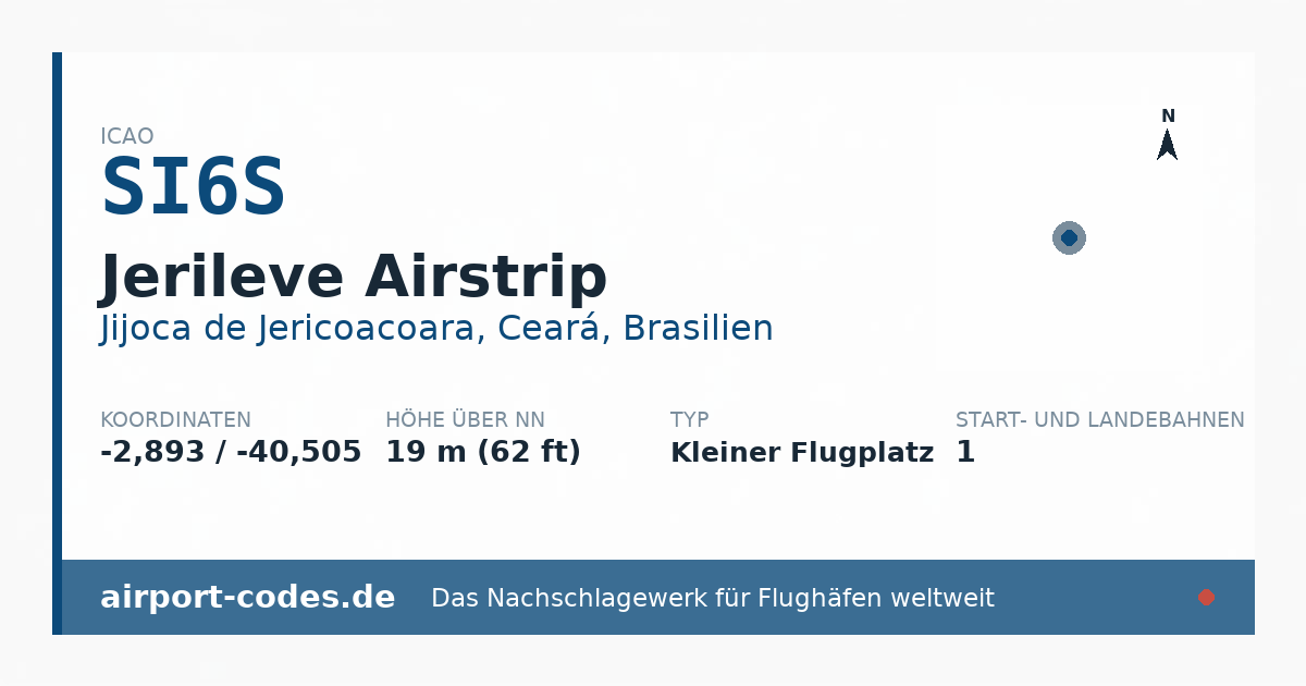 Generierte Übersichtsgrafik zum Flughafen Jerileve Airstrip mit Codes, Koordinaten und Bahnenskizze