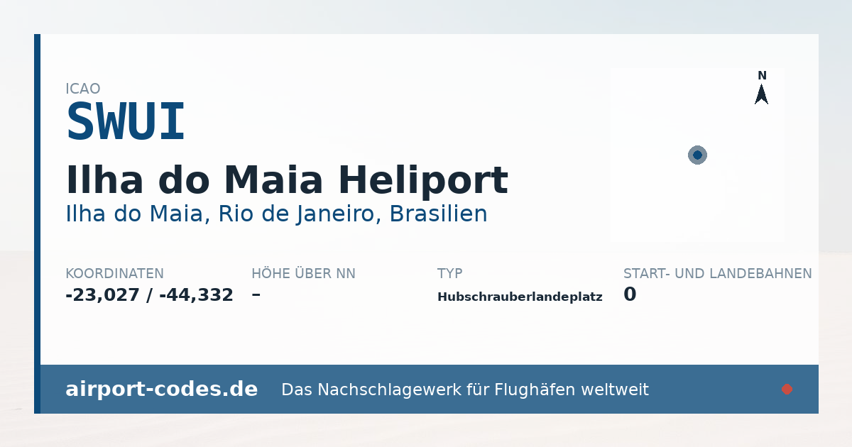 Generierte Übersichtsgrafik zum Flughafen Ilha do Maia Heliport mit Codes, Koordinaten und Bahnenskizze