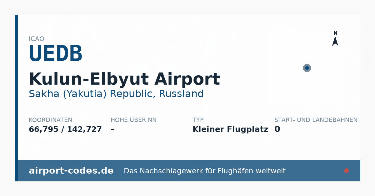 Generierte Übersichtsgrafik zum Flughafen Kulun-Elbyut Airport mit Codes, Koordinaten und Bahnenskizze